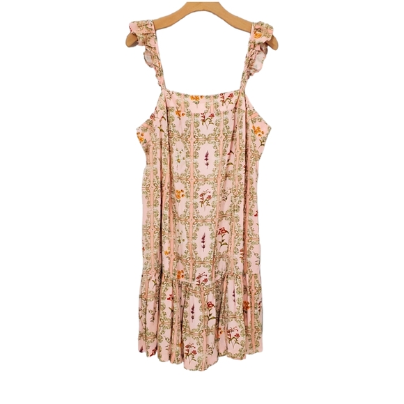 Aguabendita Women's Dainty Floral Light Pink Flowy Sun Dress sz XXL Pink - Picture 5 of 10